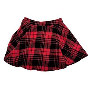 Red and Black Plaid Skirt